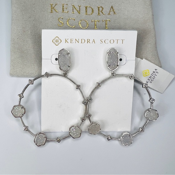 Kendra Scott Jewelry - Kendra Scott Iridescent Drusy Stone Hoop Post Back Earrings NWT Retail $180